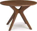 Traditional Round Dining Table Seats 4 Brown Finish
