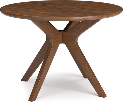 Traditional Round Dining Table Seats 4 Brown Finish