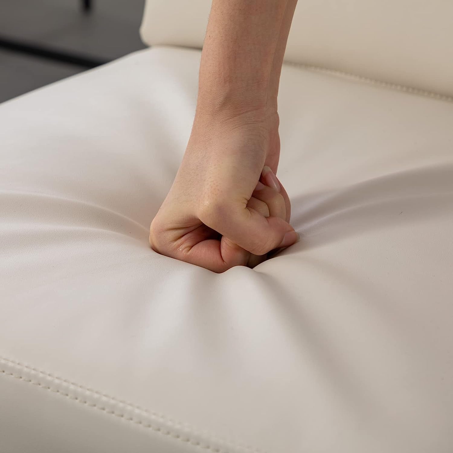 Mid Century Leather Dining Chairs Set Of 2 Cushioned Seats