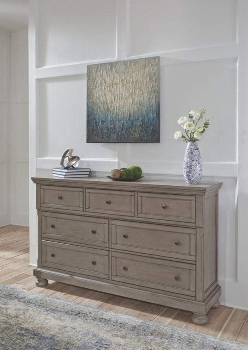 Lettner Modern Traditional 7 Drawer Dresser In Light Gray