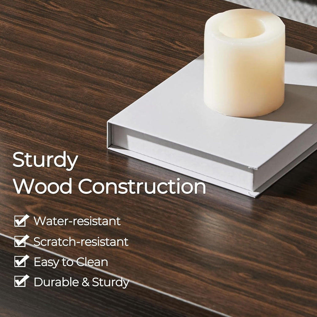 Espresso Lift Top Coffee Table With Hidden Compartment