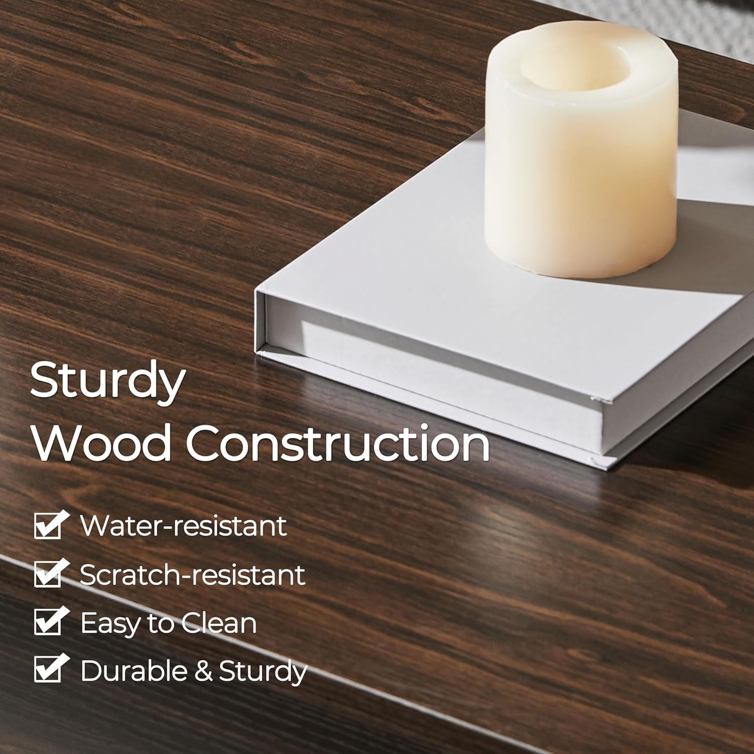 Espresso Lift Top Coffee Table With Hidden Compartment