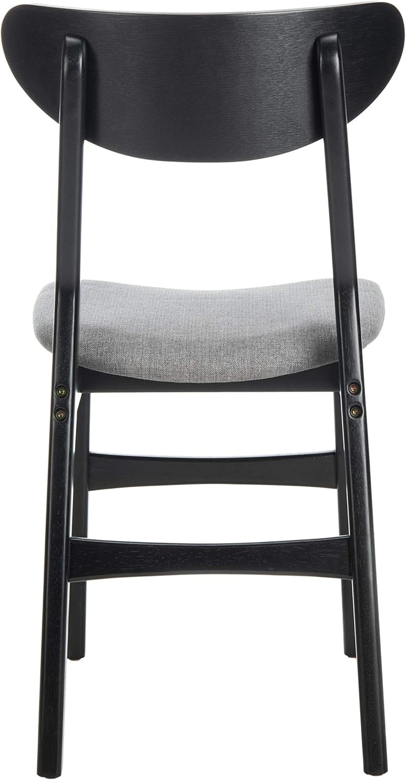 Home Lucca Retro Black And Grey Cushion Dining Chair Set 2