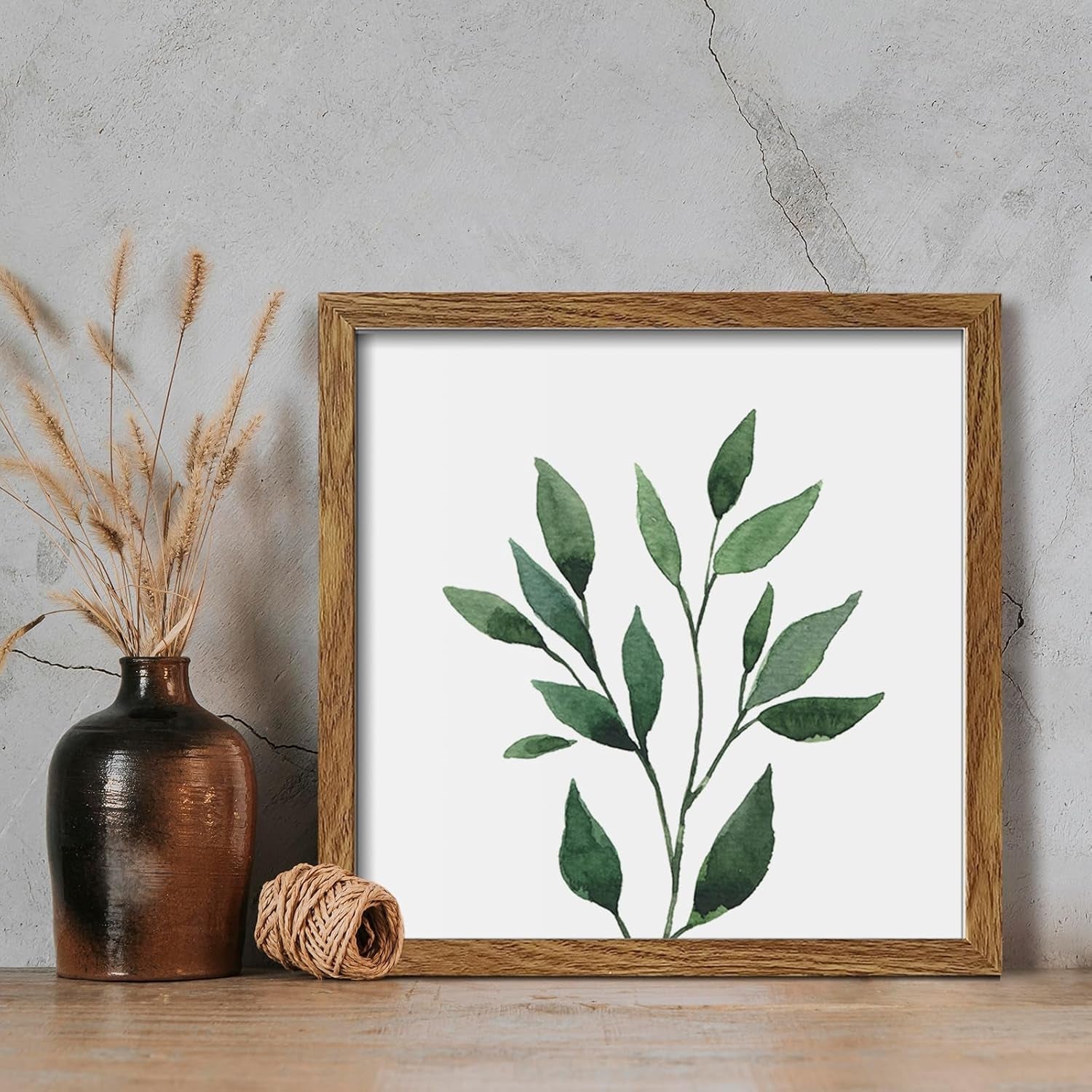 Botanical Framed Wall Art Set of 4 10x10 Walnut Frames