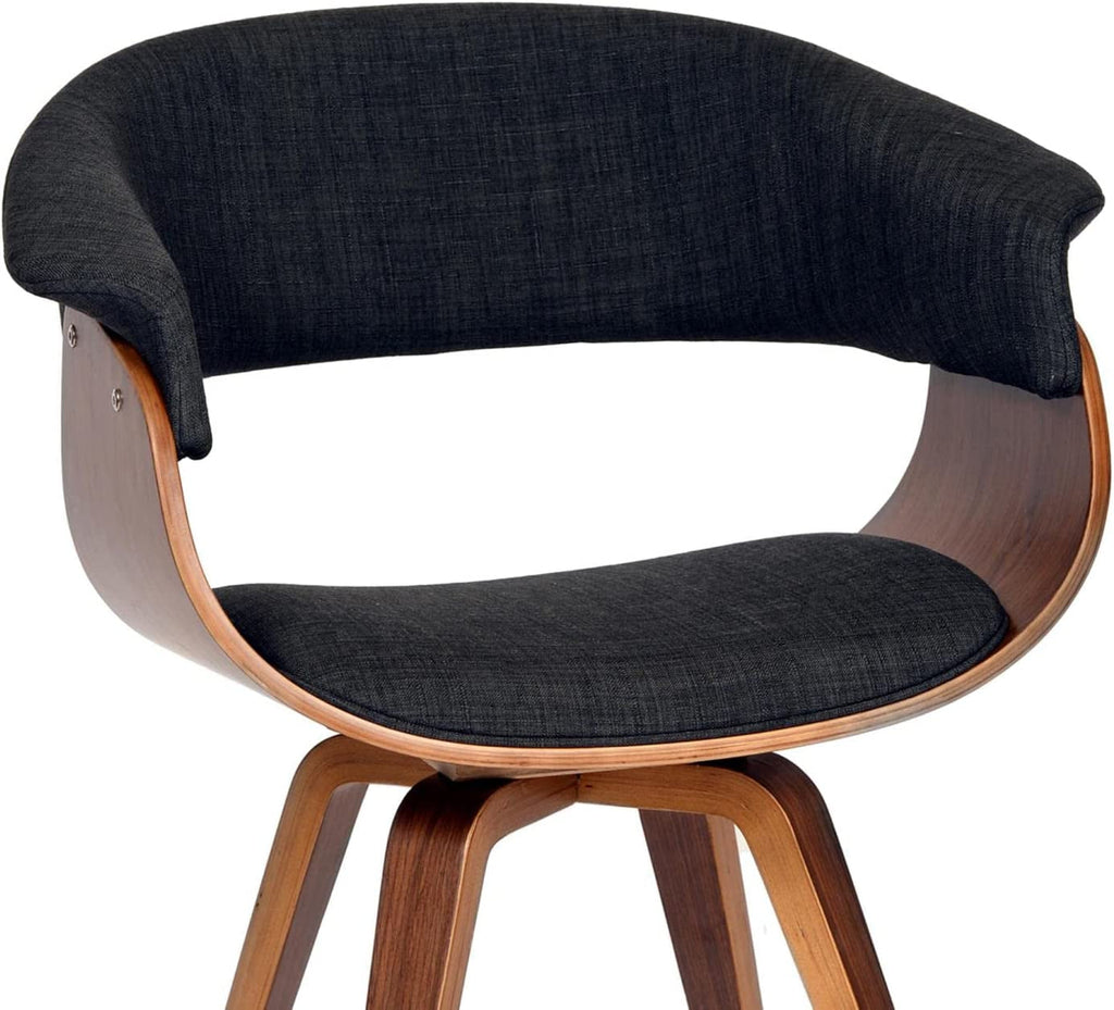 Charcoal Fabric and Walnut Wood Dining Chair 19 Inch Seat