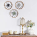 Round Farmhouse Wall Decor Set With Interchangeable Metal Flowers