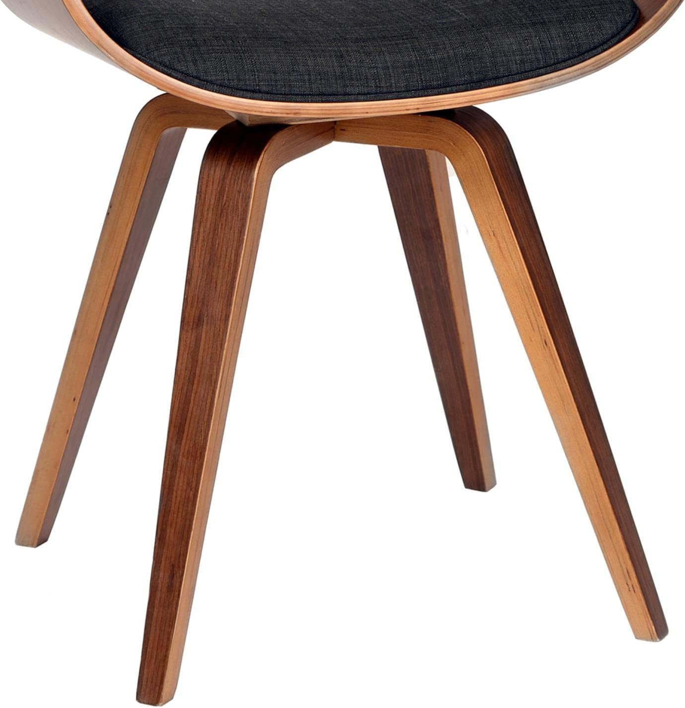 Charcoal Fabric and Walnut Wood Dining Chair 19 Inch Seat