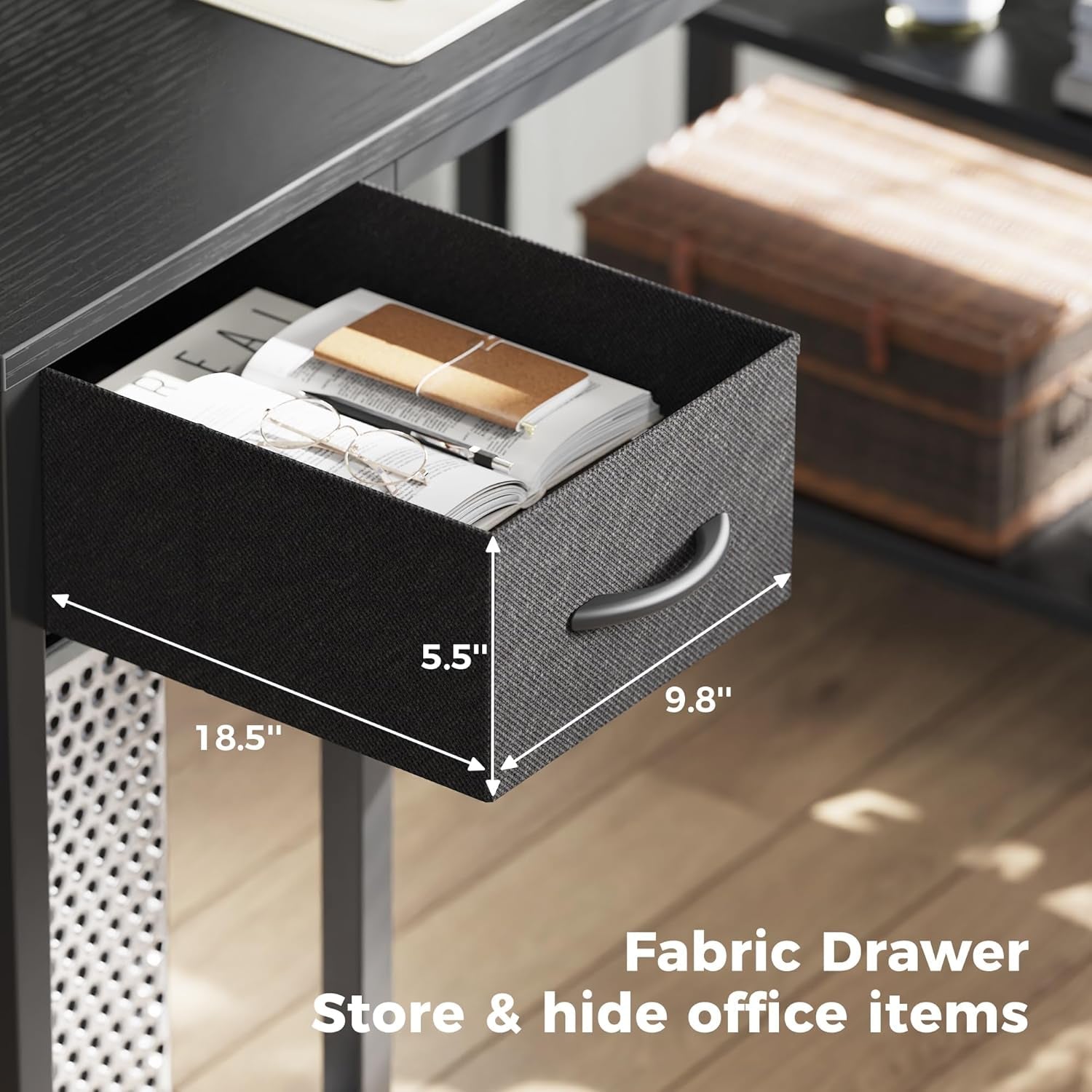 47 Inch L Shaped Desk With LED Lighting And Power Outlets