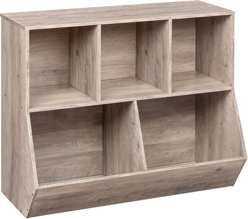 Kids Bookshelf Toy Storage Cabinet 35 Inch Long Gray