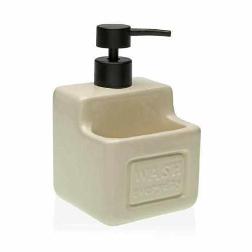 2-in-1 Soap Dispenser for the Kitchen Sink Versa Beige Ceramic ABS (10