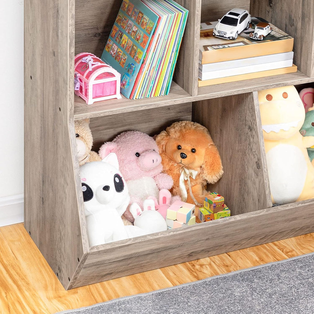 Kids Bookshelf Toy Storage Cabinet 35 Inch Long Gray