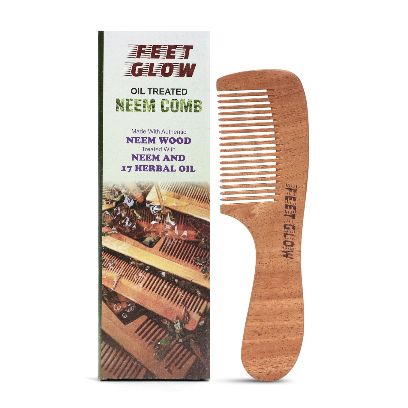 Neem & Herbal Oil Wood Comb-D10